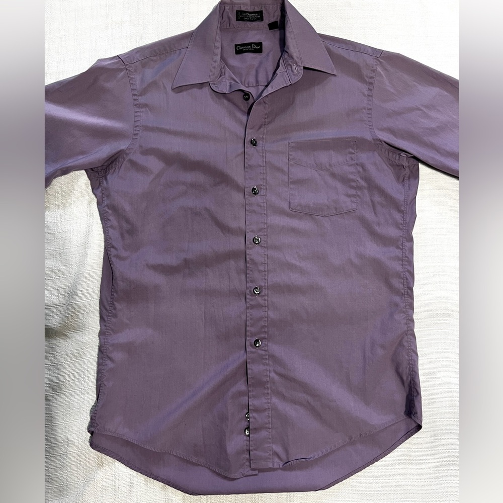 Dior Men's Le Chemise Casual Purple Button Down Shirt Size 15.5